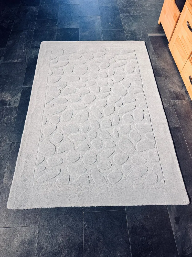 Covor »Stone Super« din lână pură albastru-gri 120x180 cm