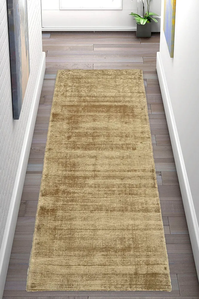 Covor traversă »Shirley« din viscoza cu aspect matasos, bej 67x230 cm