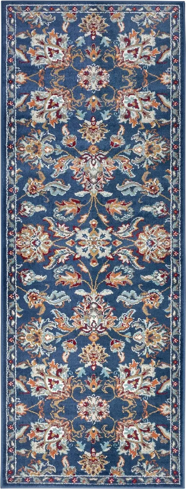 Covor traversa »Caracci« cu design oriental albastru, fire scurte, 80x240 cm