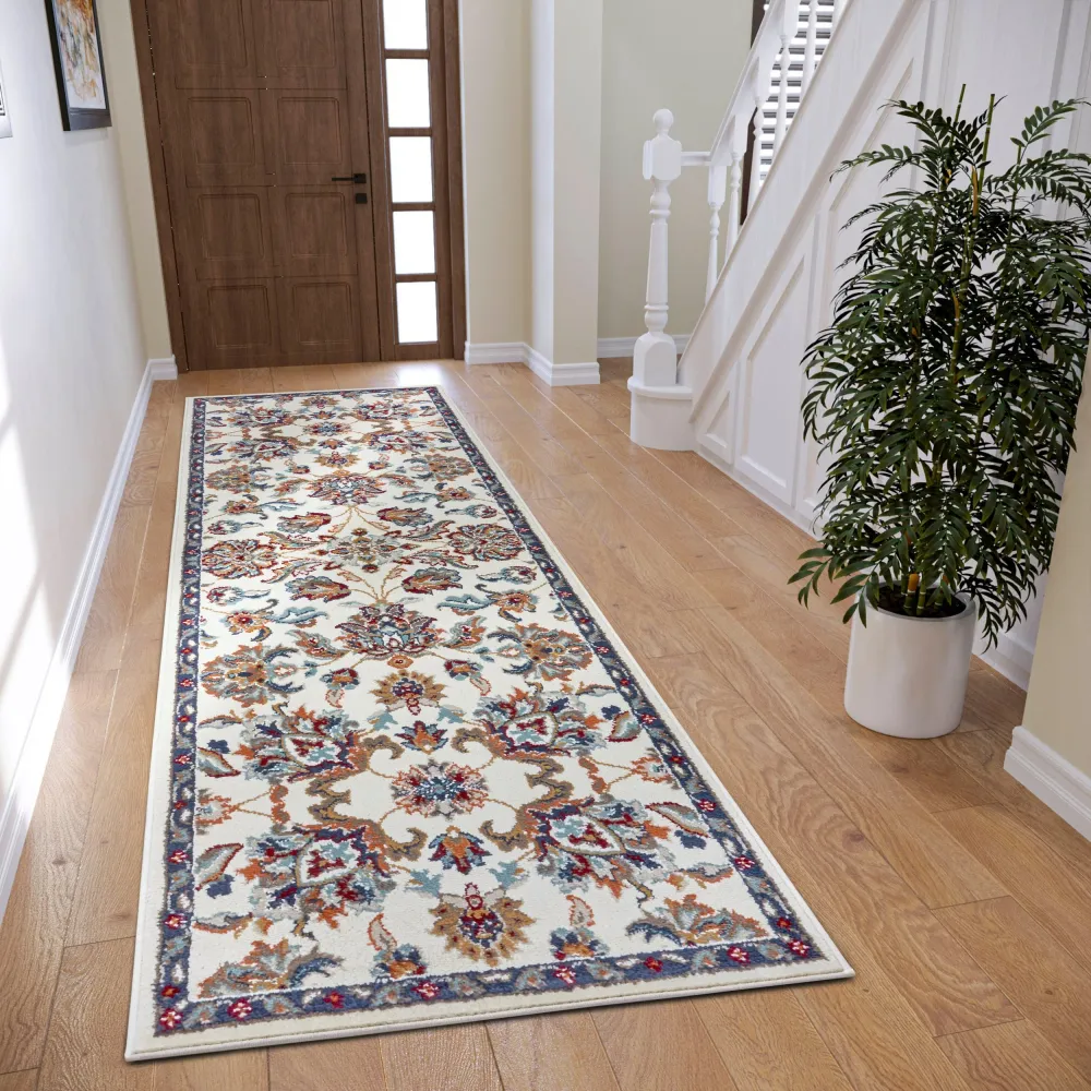 Covor traversa »Caracci« cu design oriental crem, fire scurte, 80x240 cm
