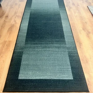 Covor traversa Gabbeh Ideal cu model degrade gri, 98x245 cm