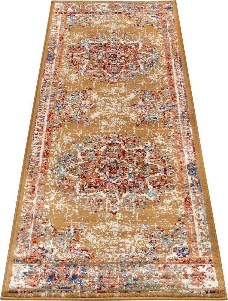 Covor traversa »Maderno« cu design oriental auriu, fire scurte 80x240 cm