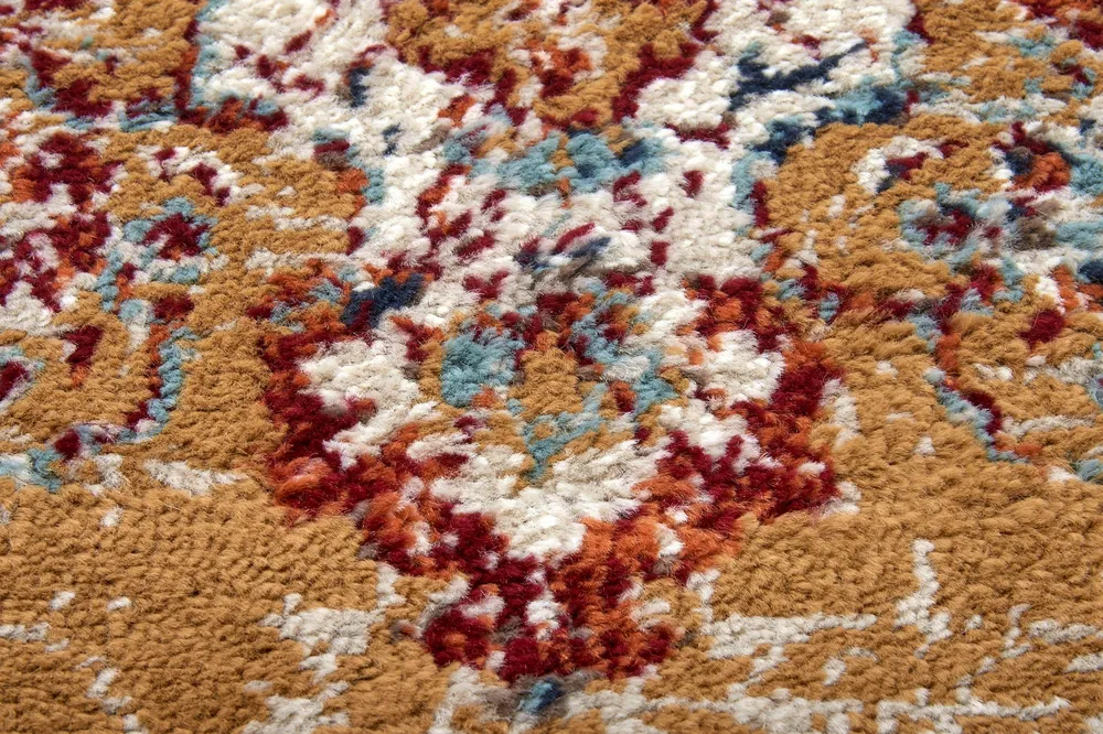 Covor traversa »Maderno« cu design oriental auriu, fire scurte 80x240 cm