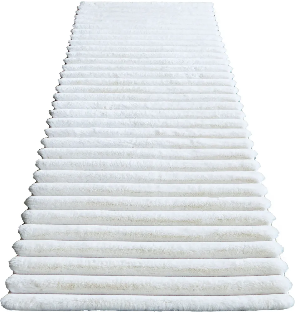 Covor traversa »Melanie« de blana sintetica cu model 3D alb, 67x230 cm