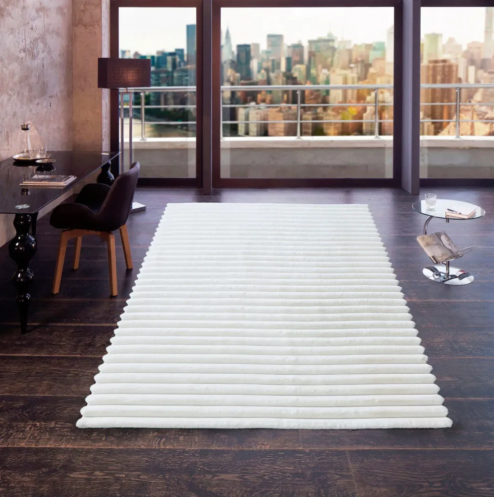 Covor traversa »Melanie« de blana sintetica cu model 3D alb, 160x230 cm