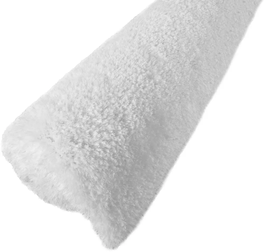 Covor traversa Micro Exclusive alb foarte gros si pufos 60x90 cm