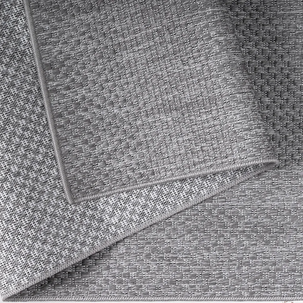 Covor traversa Rhodos gri pentru interior și exterior, aspect de sisal 60x90 cm
