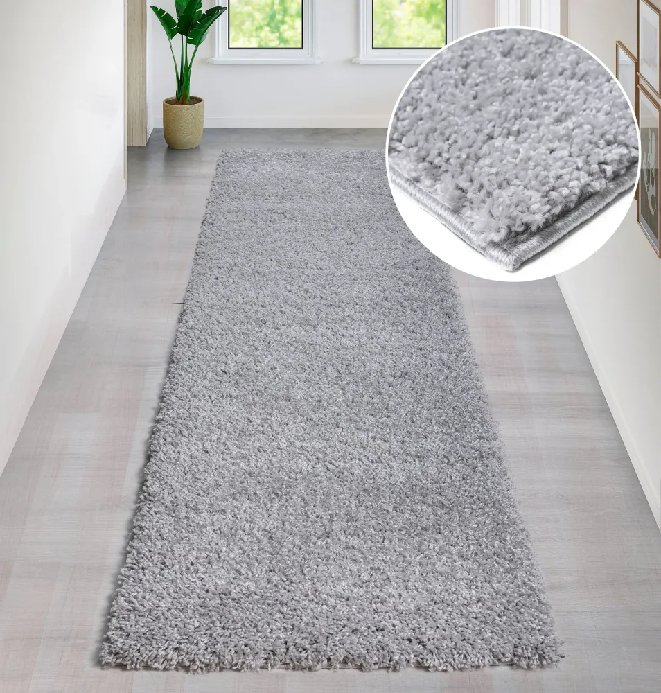 Covor traversa »Shaggy 30« gri deschis foarte moale si pufos 67x230 cm