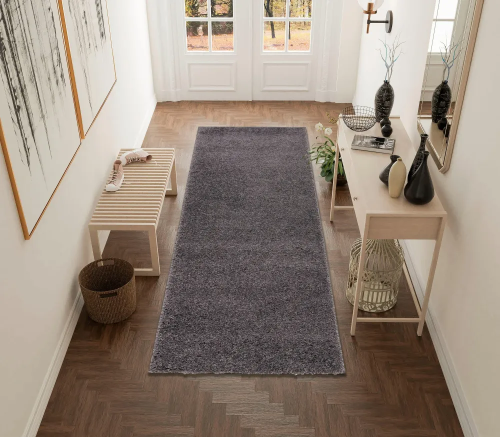 Covor traversa »Shaggy 30« gri, foarte moale si pufos, 80x300cm