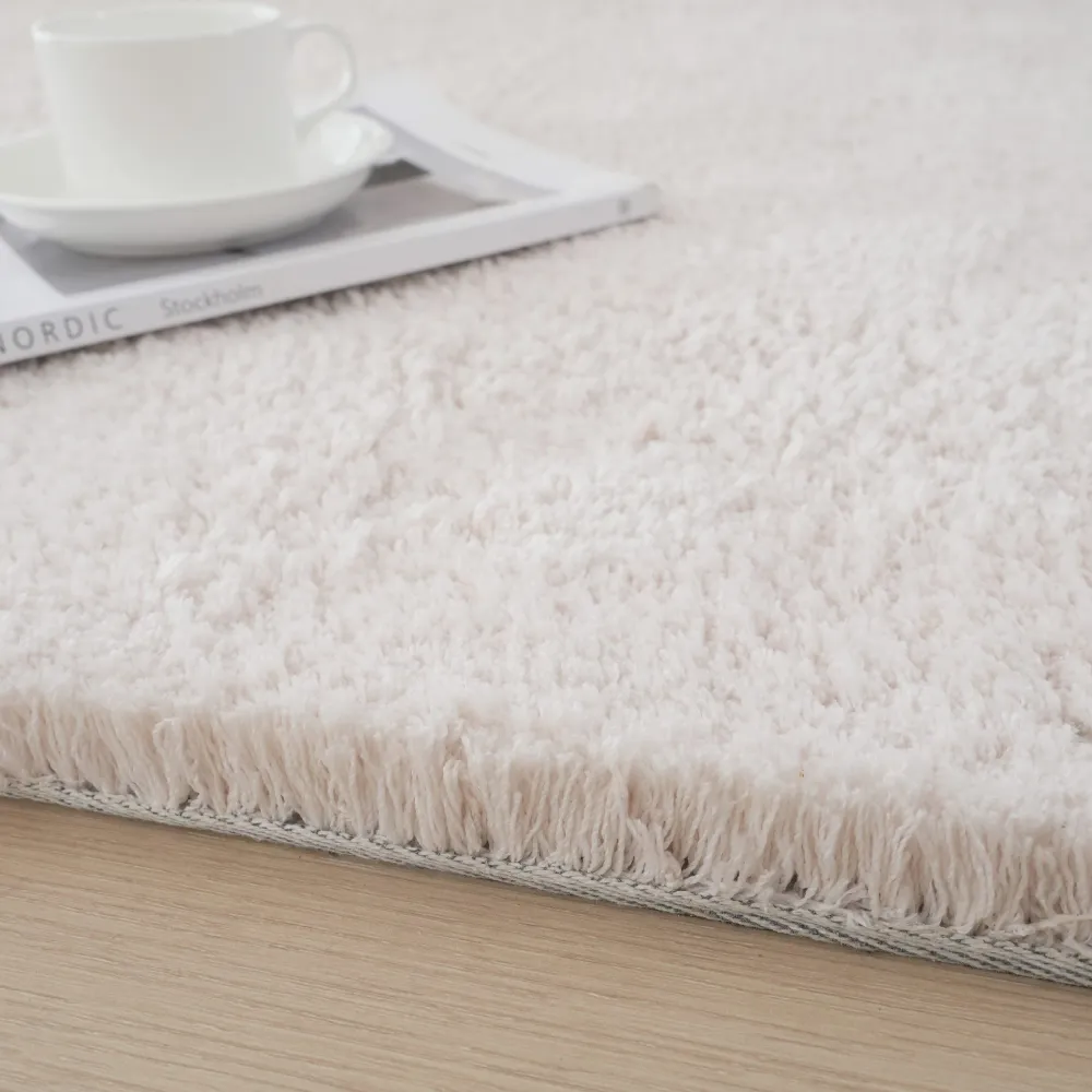 Covor traversa Shaggy »Magong« foarte pufos si moale crem 80x250 cm