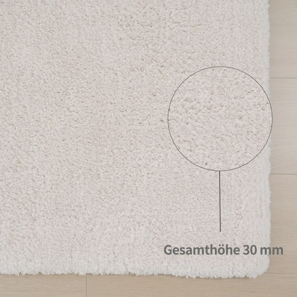 Covor traversa Shaggy »Magong« foarte pufos si moale crem 80x250 cm