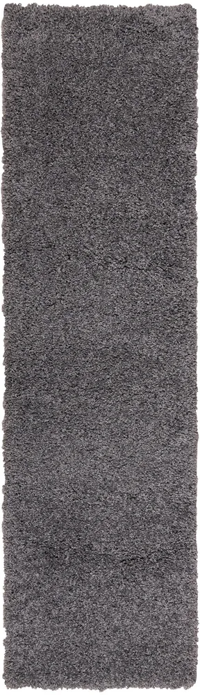 Covor traversa shaggy Viva cu fire lungi si pufos gri piatră, 90x250 cm