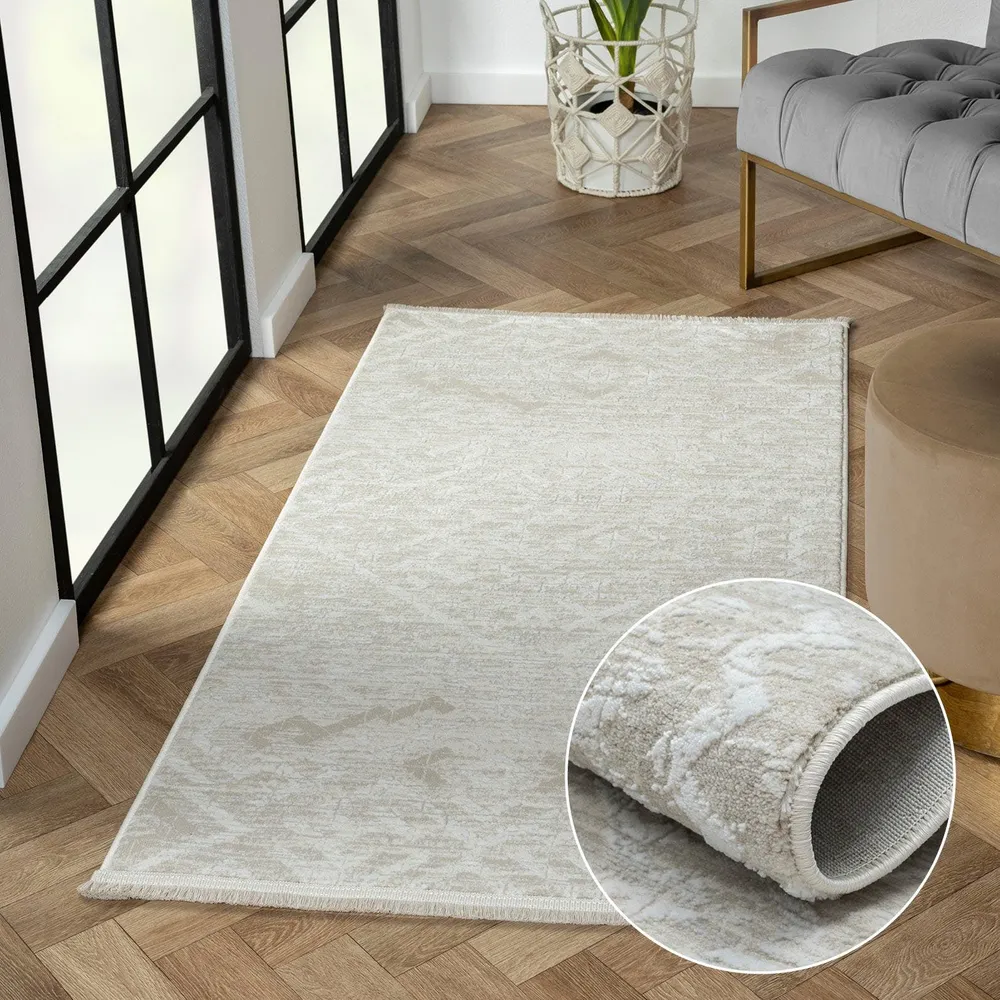 Covor »My Type 2« cu fire scurte, model 3D crem 80x150 cm