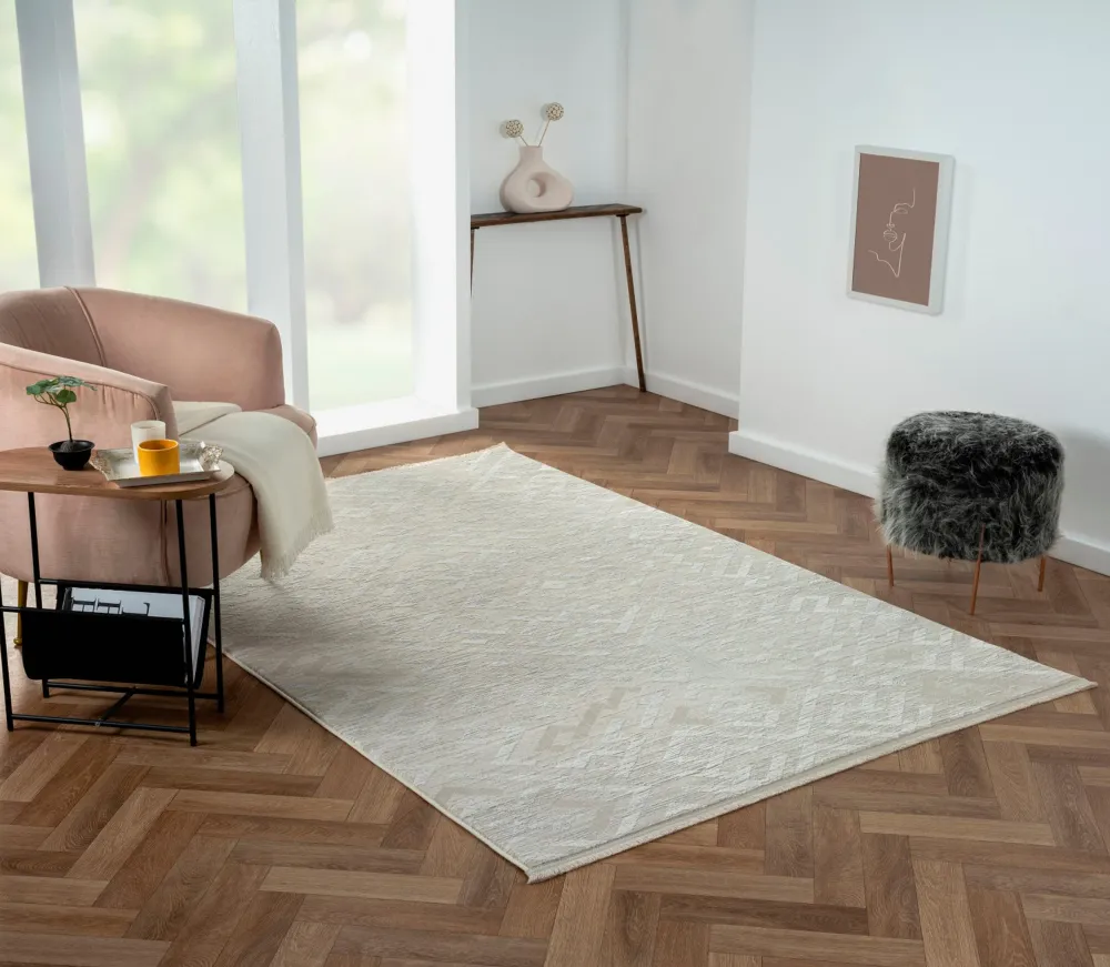 Covor »My Type 2« cu fire scurte, model 3D crem 80x150 cm