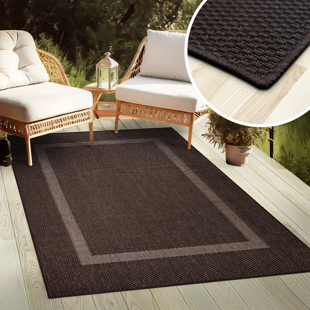 Covor Venice cu tesatura plata, aspect de sisal maro 80x150 cm
