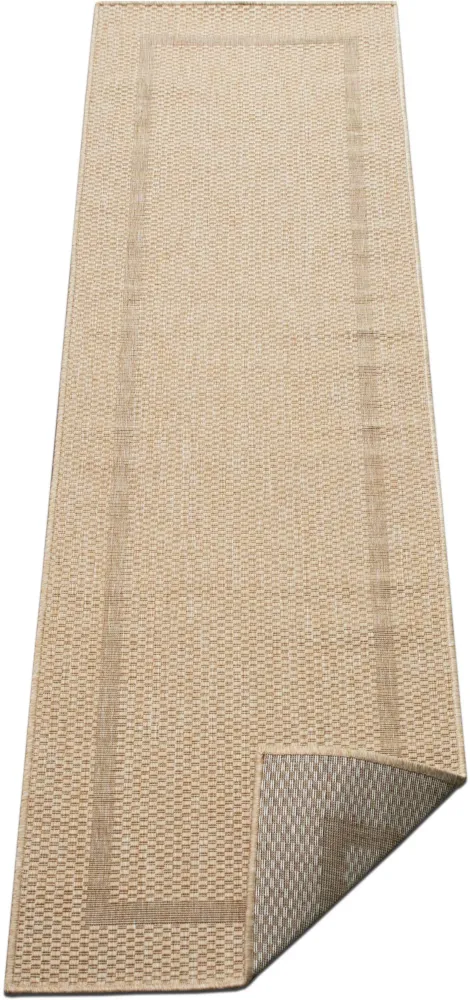 Covor Venice cu tesatura plata, aspect de sisal, bej 67x230 cm