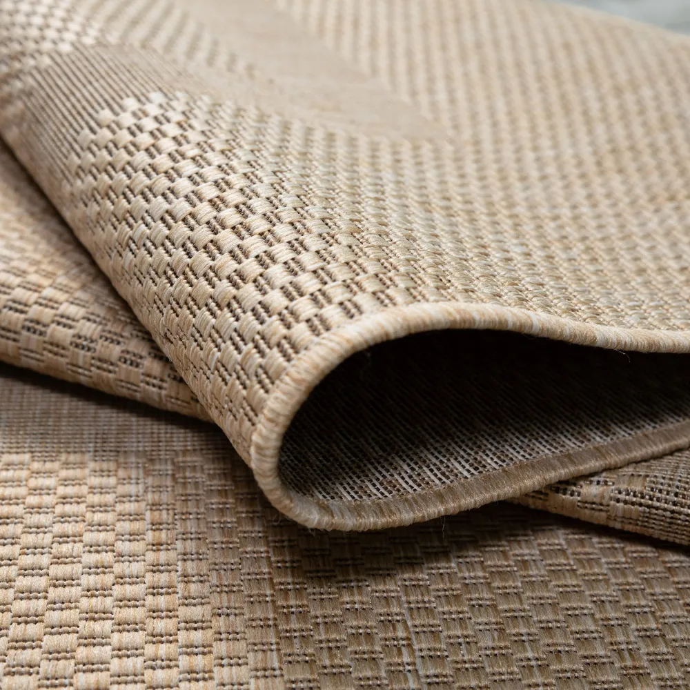 Covor Venice cu tesatura plata, aspect de sisal, bej 67x230 cm