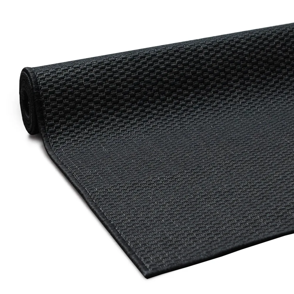 Covor Venice cu tesatura plata, aspect de sisal negru 80x150 cm