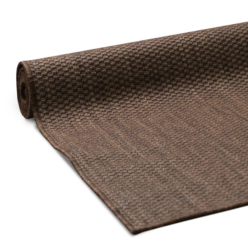 Covor Venice cu tesatura plata, aspect de sisal maro 80x150 cm