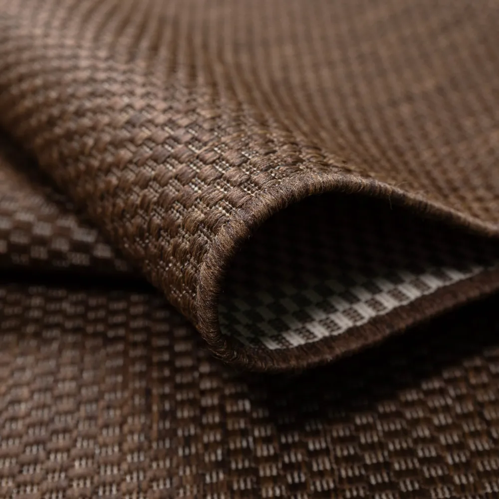 Covor Venice cu tesatura plata, aspect de sisal maro 80x150 cm