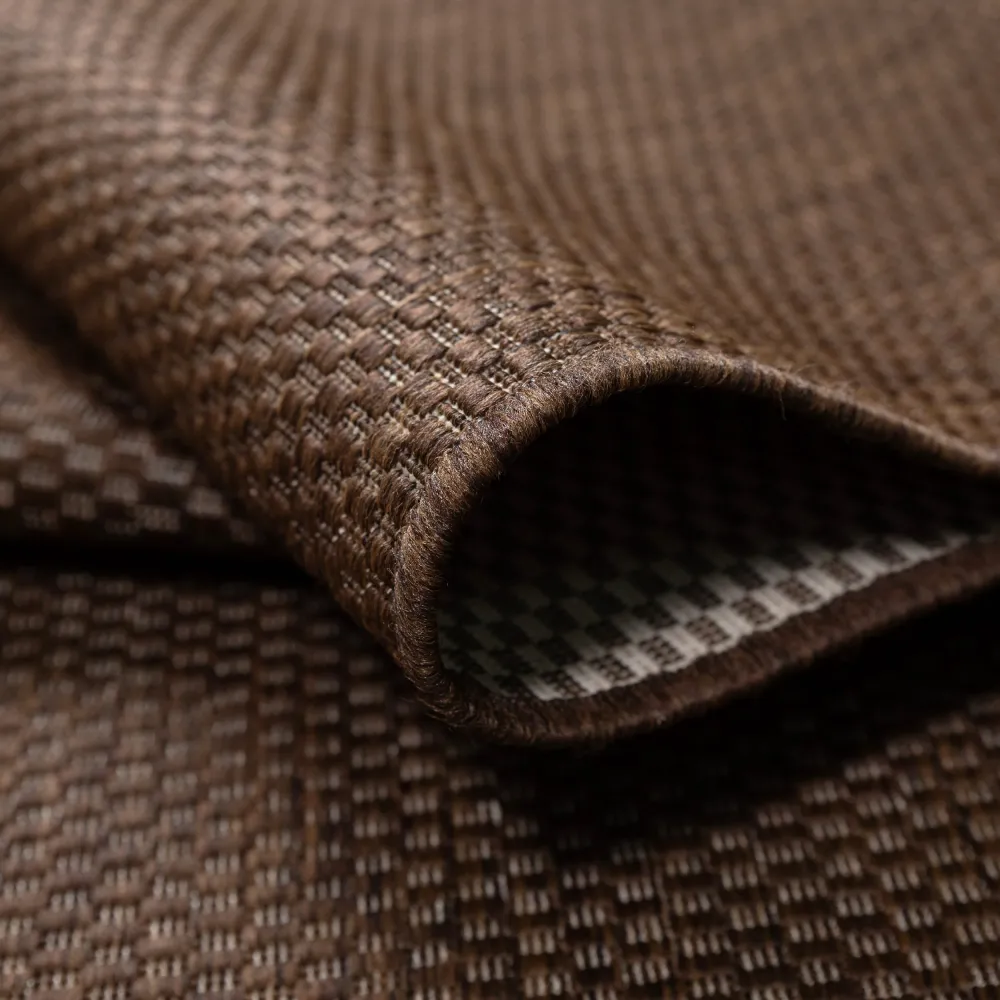 Covor Venice cu tesatura plata, aspect de sisal maro 60x110 cm