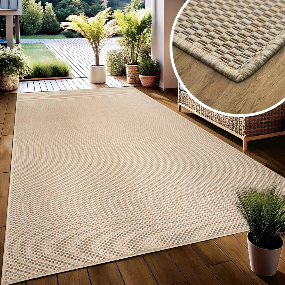 Covor Venice cu tesatura plata, aspect de sisal, bej 60x110 cm