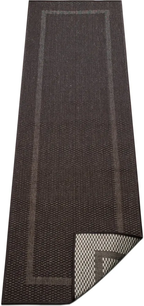 Covor Venice cu tesatura plata, aspect de sisal maro 67x230
