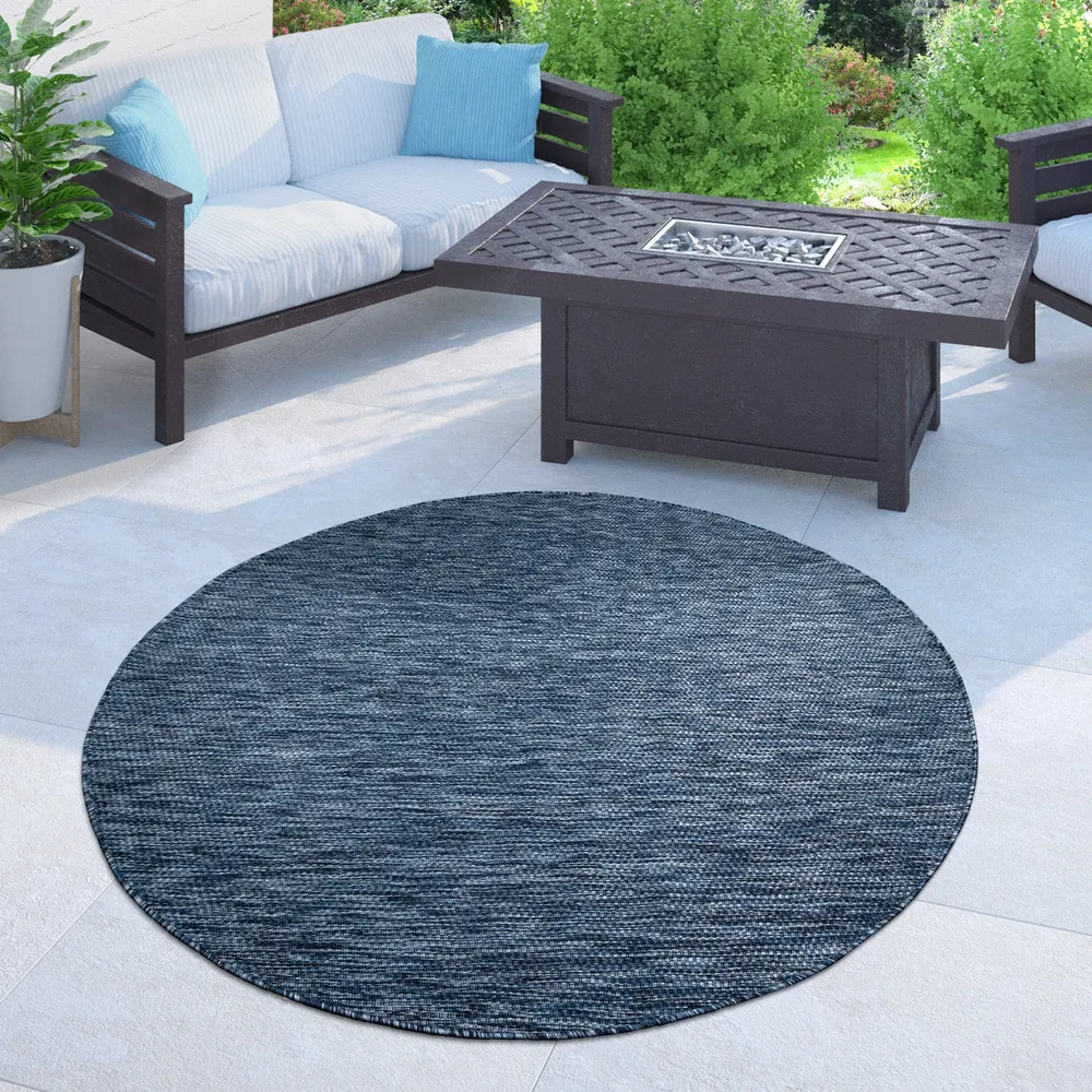 Covor Venice cu tesatura plata, aspect de sisal albastru 120 cm