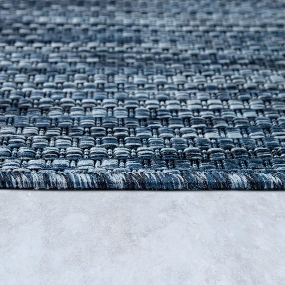 Covor Venice cu tesatura plata, aspect de sisal albastru 120 cm