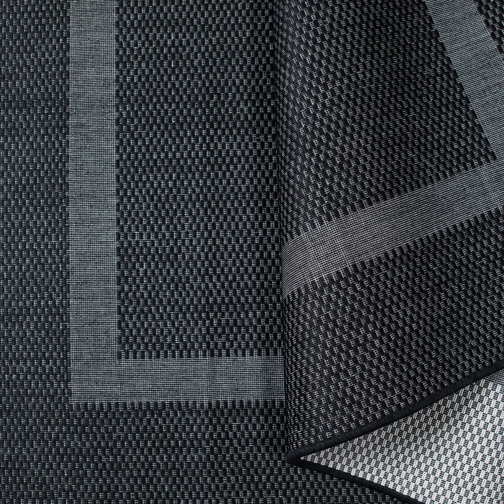 Covor Venice cu tesatura plata, aspect de sisal negru 120x170 cm