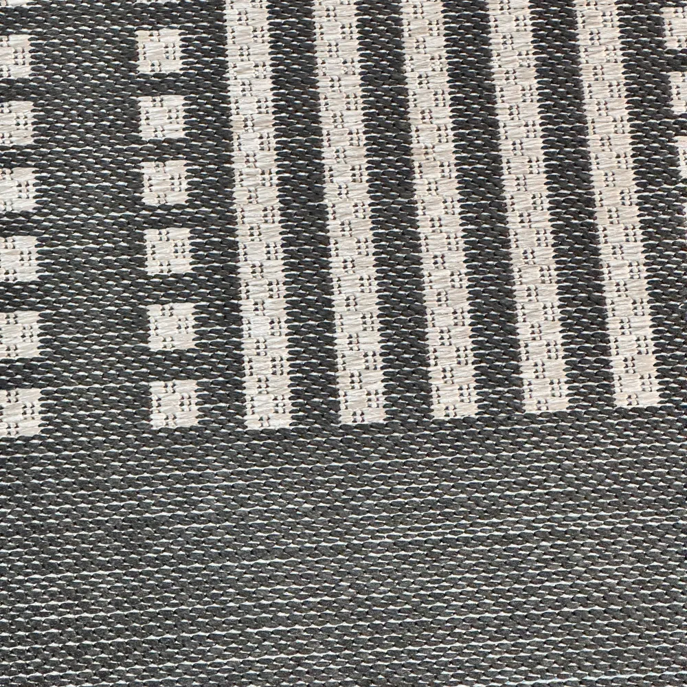 Covor Venice cu tesatura plata, aspect de sisal negru 160x160 cm