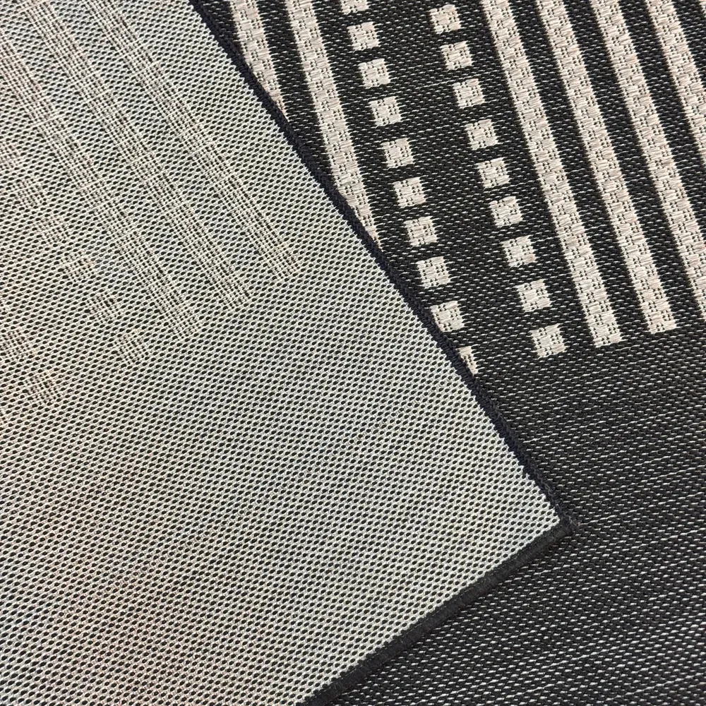 Covor Venice cu tesatura plata, aspect de sisal negru 160x160 cm