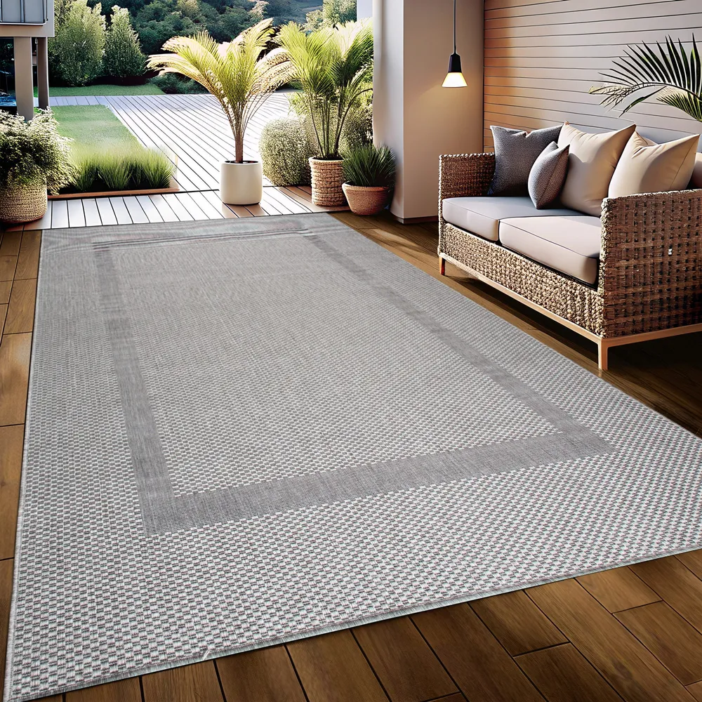 Covor Venice cu tesatura plata, aspect de sisal gri 160x230 cm