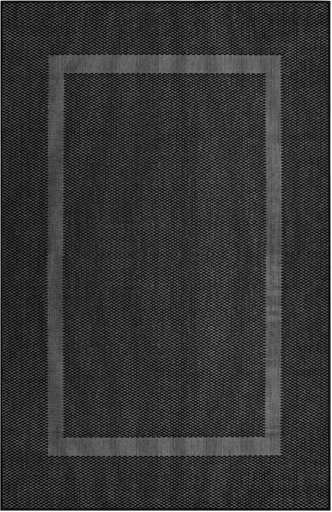 Covor Venice cu tesatura plata, aspect de sisal negru 80x150 cm