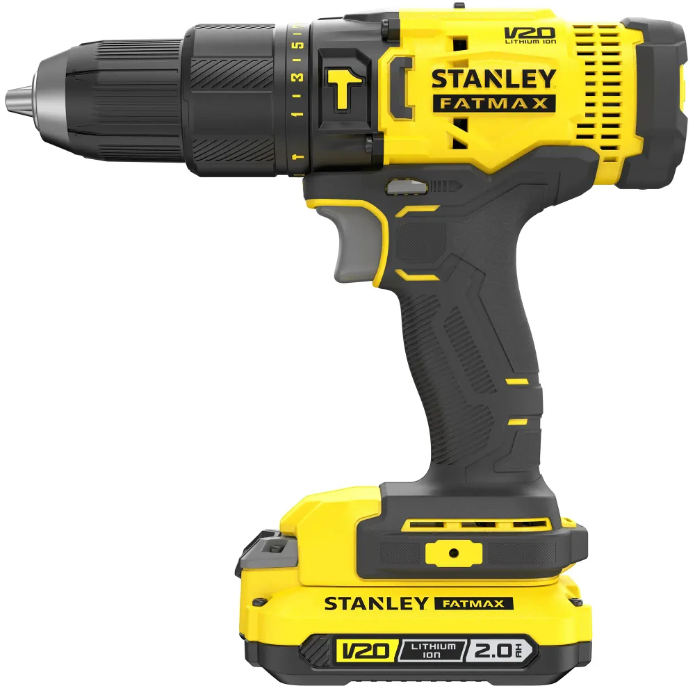 Kit Stanley SFMCK465D2S-QW 18V 2Ah - percutor găurit fără fir, șurubelniță cu impact fără fir, 2 baterii litiu de 2,0 Ah