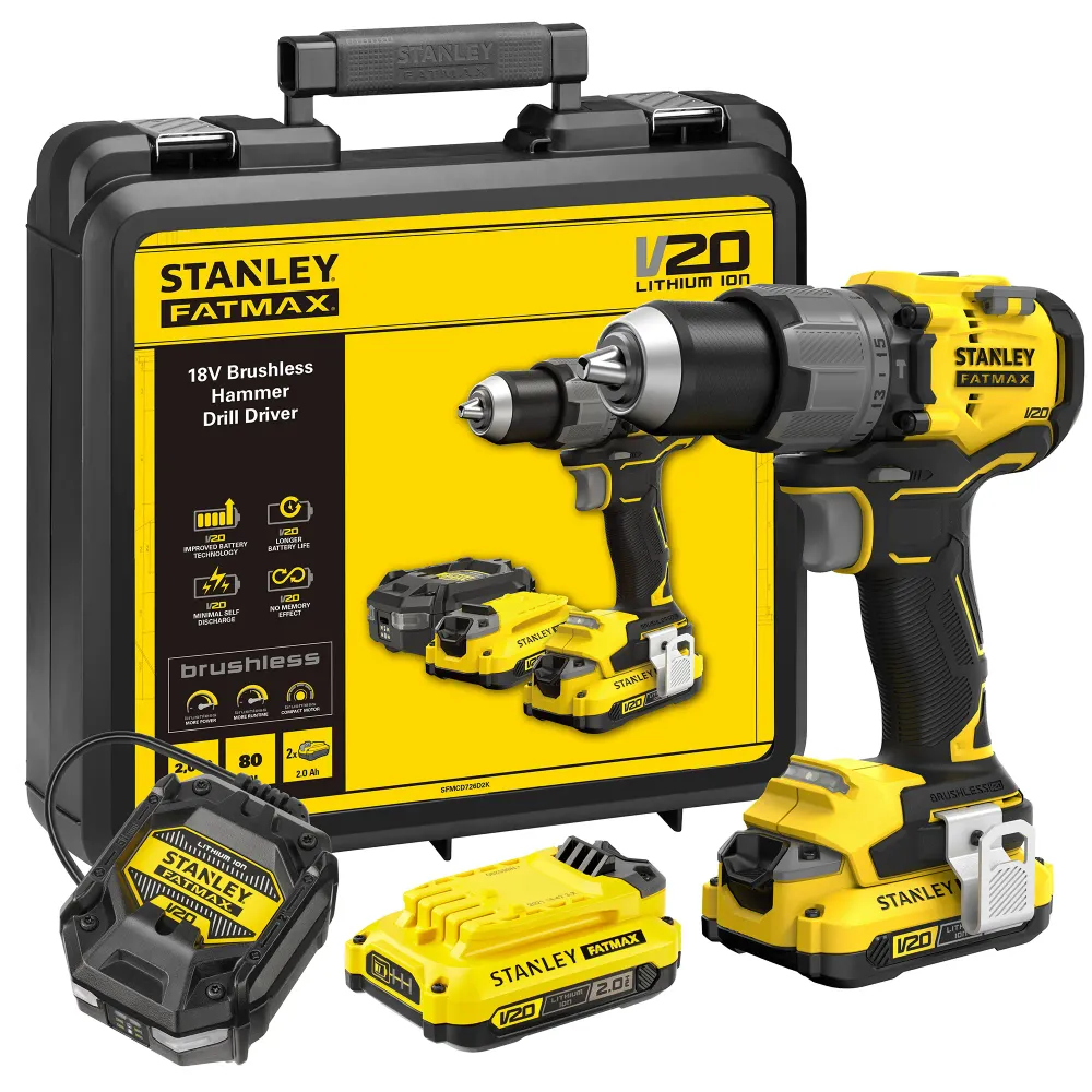 Mașă de găurit cu impact Stanley SFMCD726D2K-QW 18V 2Ah