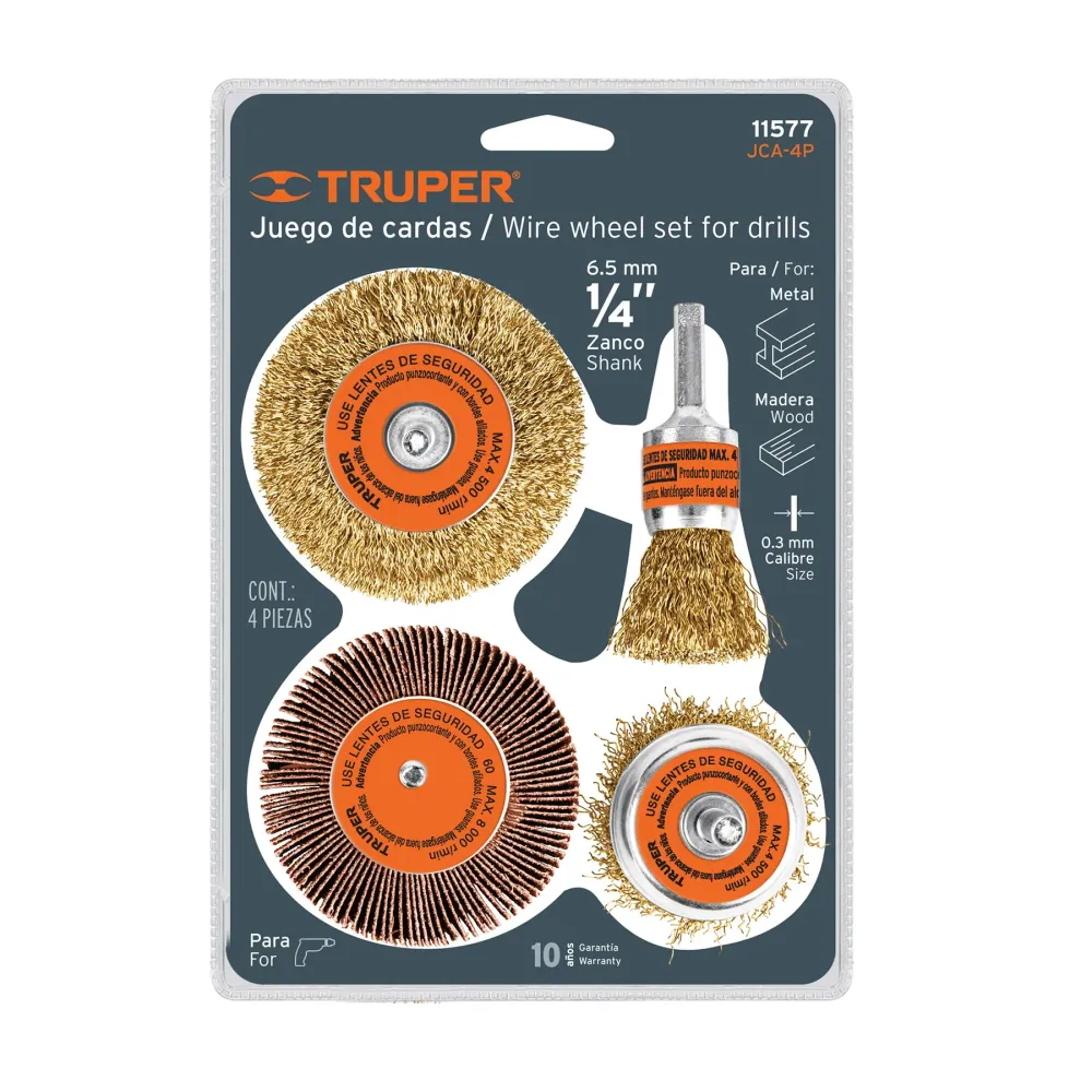 Set de perii de sarma pentru bormasina 4buc/set, Truper