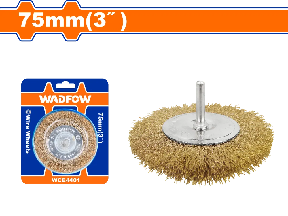 Perie de sarma disc Wadfow, 4500rpm, diametru 75mm