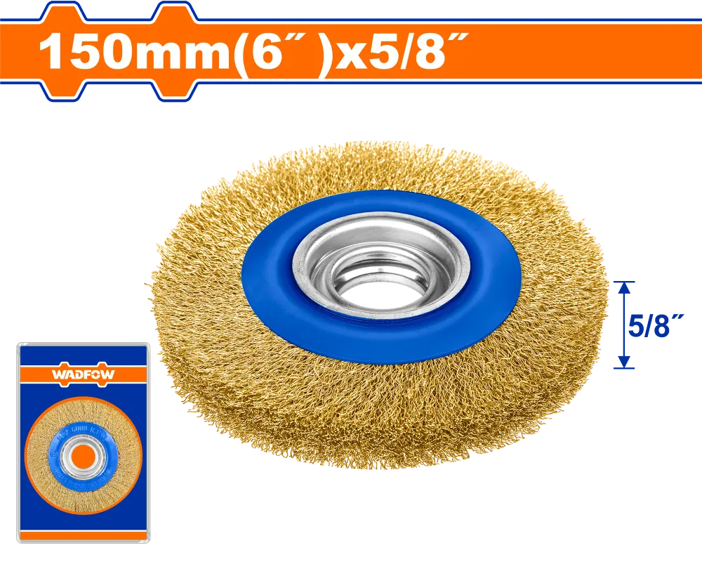 Perie de sarma pentru lemn, otel Wadfow, diametru 6”/150mm