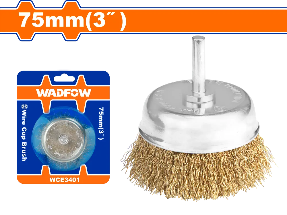 Perie de sarma tip cupa Wadfow, 4500rpm, diametru 75mm