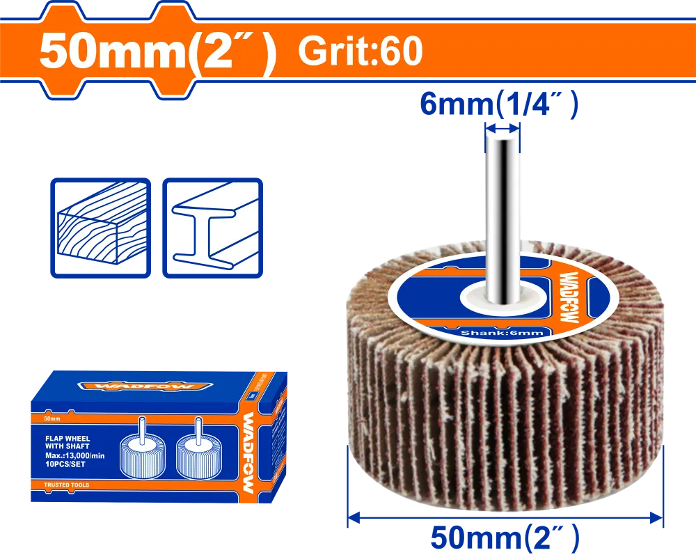 Perie smirghel Wadfow, dimensiuni 50x25x6mm, granulatie P60