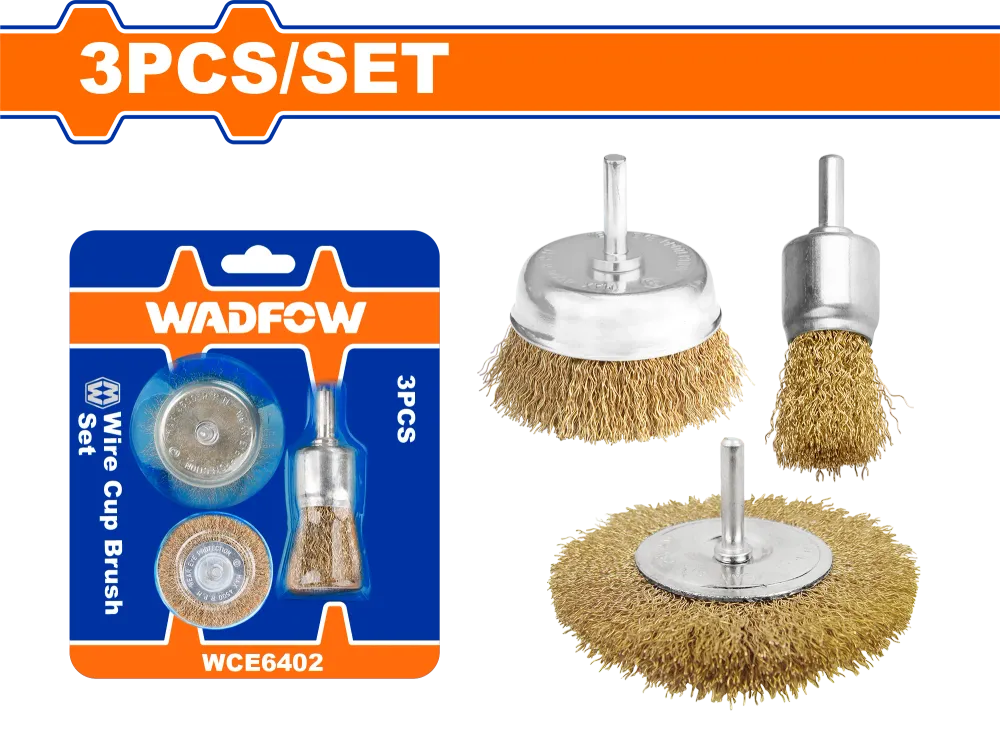 Set 3 buc perie sarma pentru lemn, otel Wadfow, dimensiuni 1”, 2”