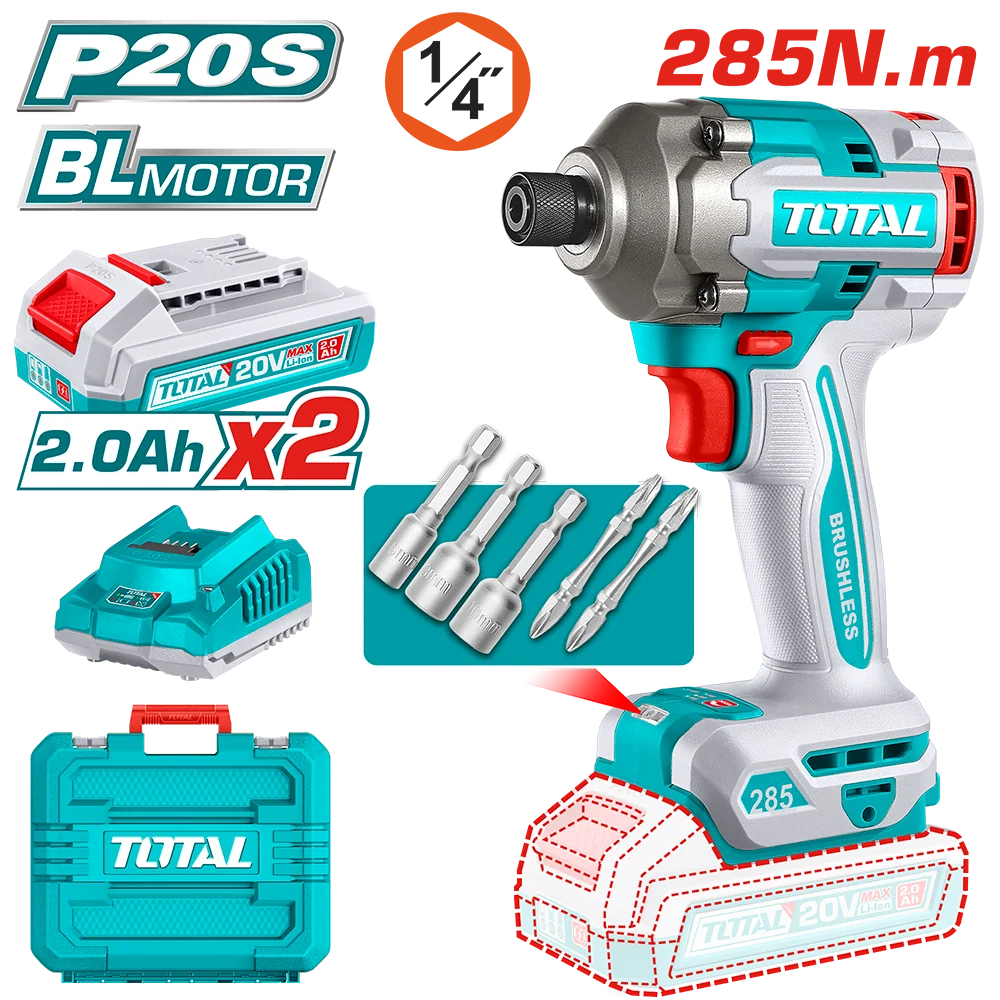 Masina de insurubat cu impact, 20V-2.0Ah, Li-Ion (include 2 acumulatori, 1 incarcator)
