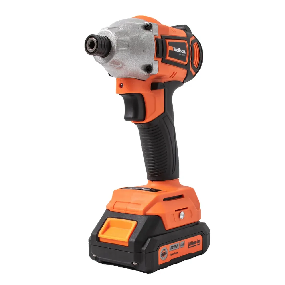 Masina de insurubat cu impact cu acumulator Wolfson - 21V-2.0Ah, 2 acumulatori, Hex 1/4 - RESIGILAT