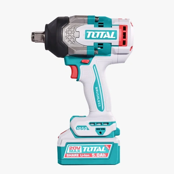Masina de insurubat cu impact TOTAL 20V, 1050Nm, prindere 3/4", 5.0Ah Li-Ion, (include 2 acumulatori si incarcator)