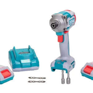 Masina de insurubat cu impact TOTAL cu acumulator 20V-2.0Ah Li-Ion include 2 acumulatori si 1 incarcator