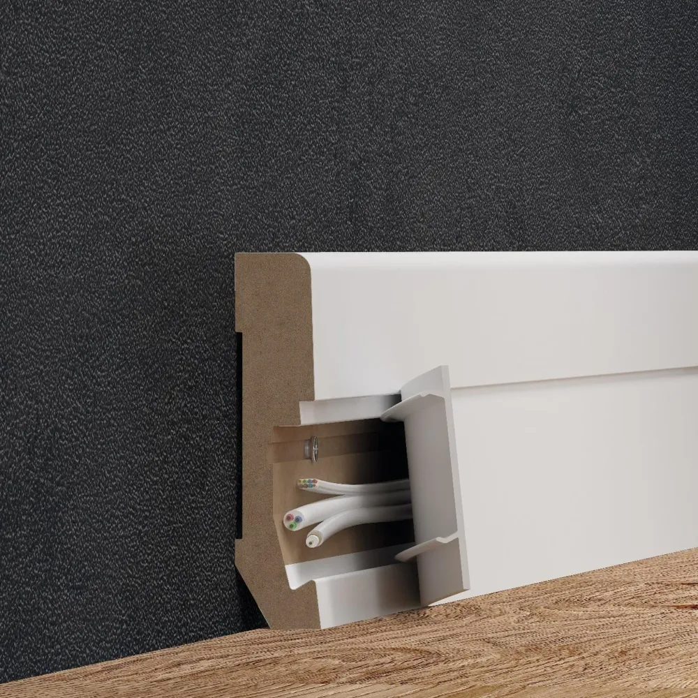 Plinta MDF Estilo 100 Alb 2.4 E401, 1 buc