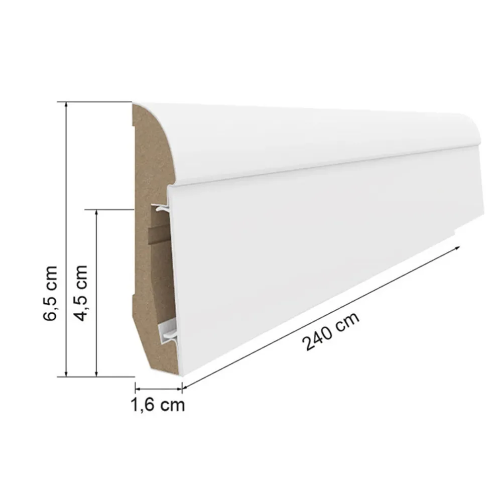 Plinta MDF Estilo 65 Alb 2.4 E101, 1 buc