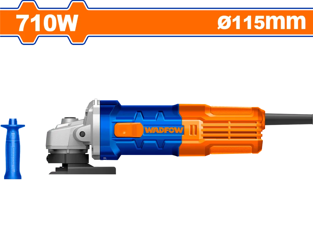 Polizor unghiular Wadfow, diametru disc 114mm, 710W, 240V, 12000rpm, filet ax M14, discul nu este inclus