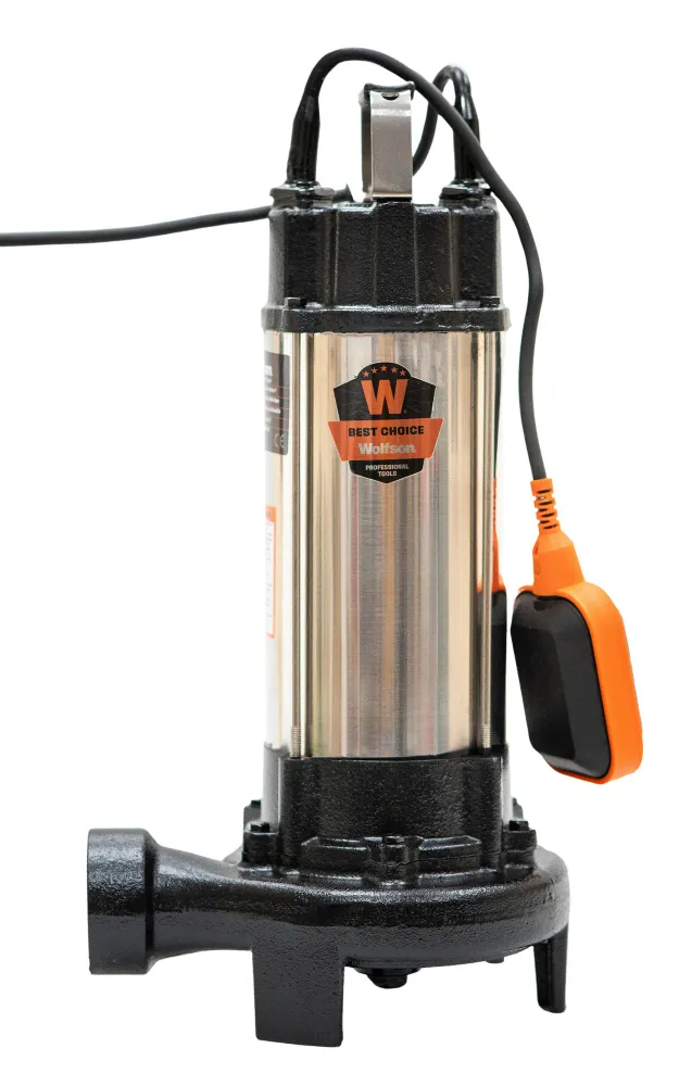Pompa submersibila apa murdara cu tocator si flotor Wolfson WQW-1500D-F PRO, 1500 W, 330 l/m, 2"